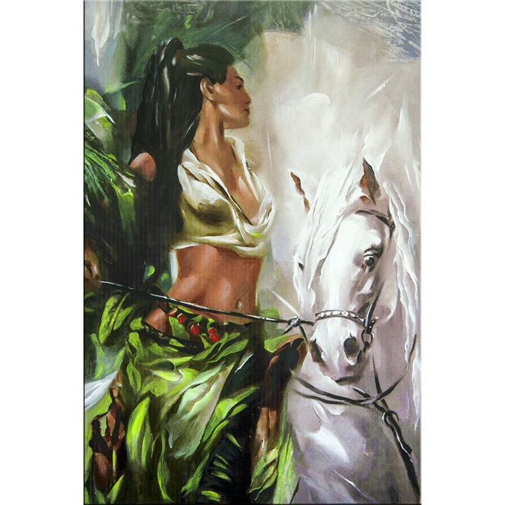 Картина Startonight DualView Жена на кон, светлина в тъмнотo, 80 x 120 см