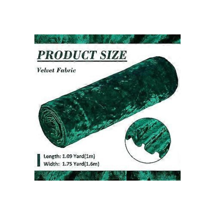 Zúzott bársony textil anyag zöld 1x1.6m puha tartós