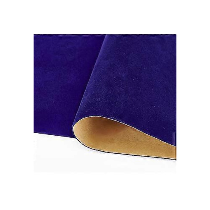 Öntapadós textil anyag, sötétkék bársony, 400x25cm, 0.8mm vastagság