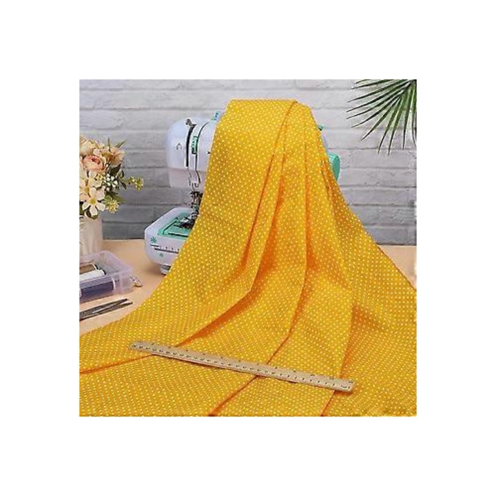 Pamut textil anyag, pöttyös, narancssárga, 102x158cm