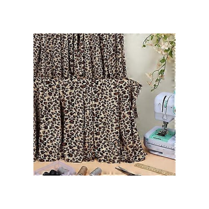 Barna leopárd mintás poliészter textil anyag 170x200cm 0.4mm