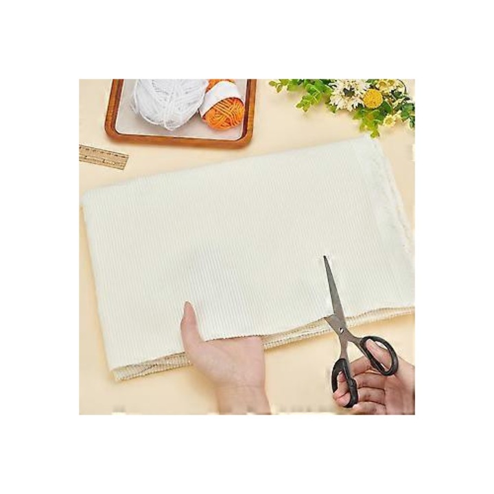 Krém kordbársony textil anyag 100x155cm, vastagság 0.5mm