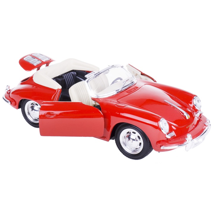 Modellautó Porsche 356B Welly metál ezüst 18x7.8x5cm