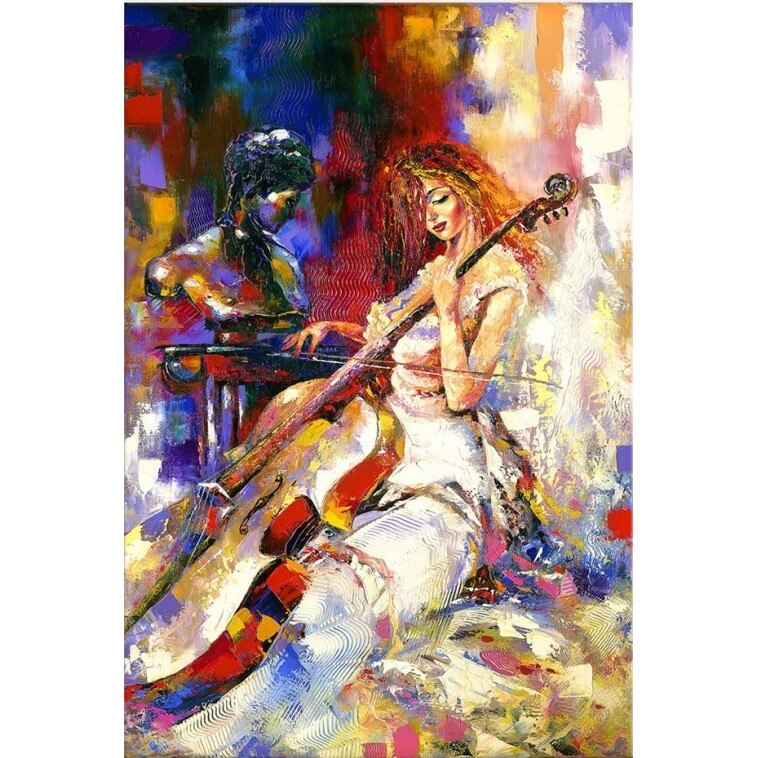 Tablou DualView Startonight Cantand la violoncel, luminos in intuneric, 80 x 120 cm