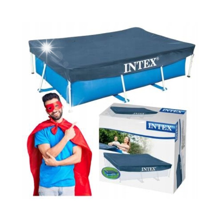 Покривало за басейн Intex 300x200cm PVC тъмносиньо