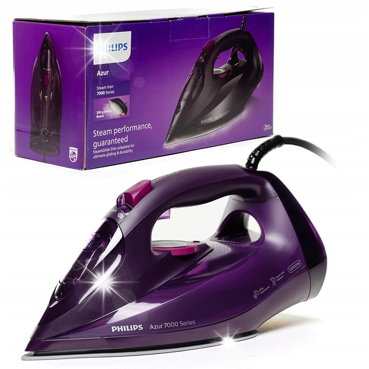 Fier de calcat cu abur Philips DST7061/30 3000W violet 11.5x13x27.5cm 300ml