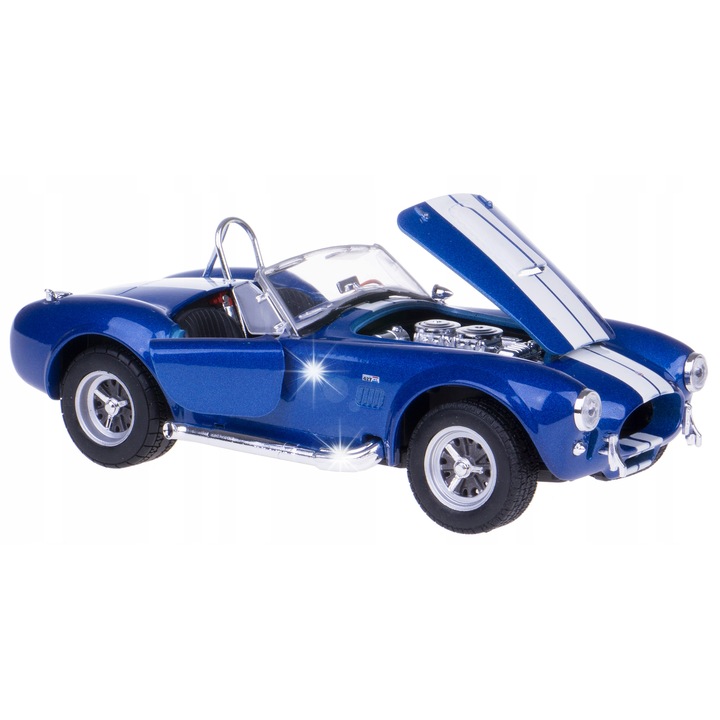 Modell fém Shelby Cobra 427 SC Welly kék 16x7.3x4.8cm