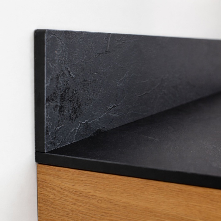 Blat baie KOLM 70,5x45cm negru cu panou 18cm