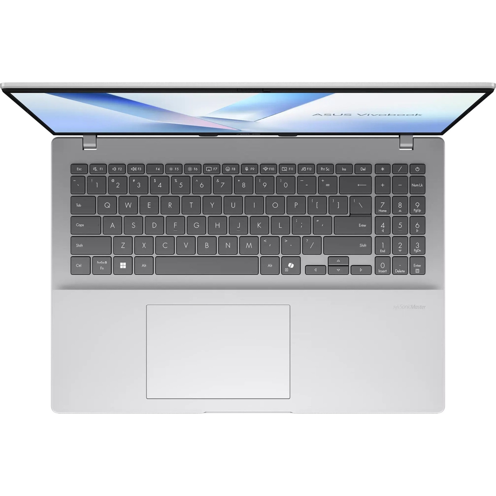 Laptop ASUS VivoBook 16, 16" WUXGA, Intel® Core™ Ultra 5 225H pana la 4.9 GHz, 16 GB RAM DDR5, 512 GB SSD, Intel Arc Graphics, Free Dos, Cool Silver 512 GB
