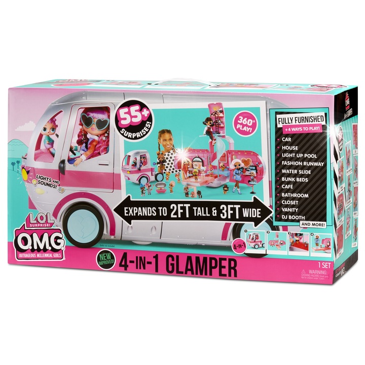 Casa de joaca mobila L.O.L. Surprise Glamper 90x60cm multicolor