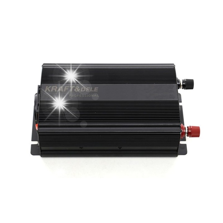 Kraft&Dele KD1250 autós inverter 350W/700W 12V-230V USB-vel