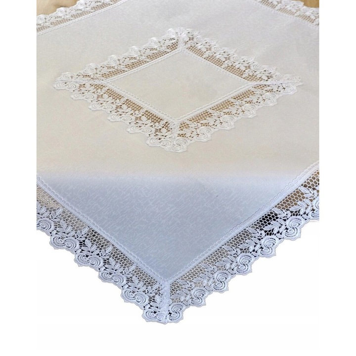 Jedeka asztalterítő 130x160cm elegáns fehér csipke
