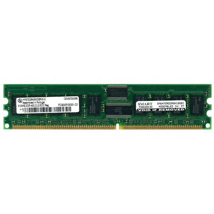 Memória RAM Infineon 512MB DDR400MHz ECC Regisztrált 184-PIN DIMM
