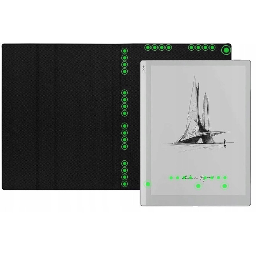 Husa tableta EtuiTab Onyx Boox Go 10.3", transparenta, roz, cu suport stylus