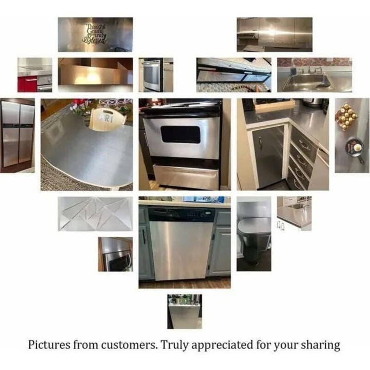 Tapet autocolant inox, efect nichel periat, 60x200cm, rezistent apa si ulei