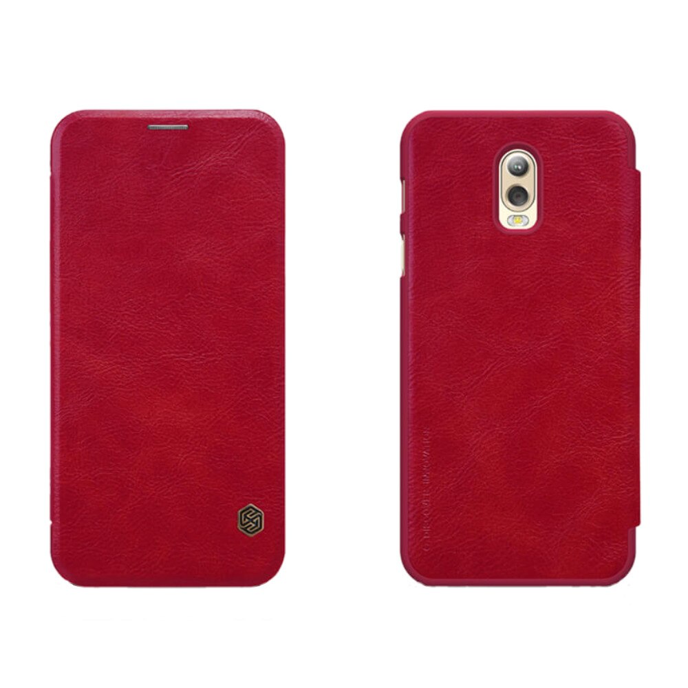 Husa Book Nillkin Qin pentru Samsung Galaxy J7+, rosu