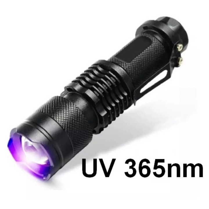 UV фенер 365nm, регулируем, водоустойчив, 25x100mm