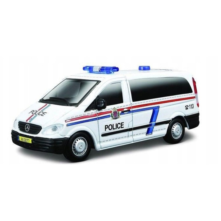 Bburago Mercedes Vito Rendőrségi fém modell 11cm 1:50