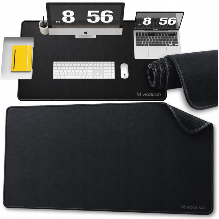 Mousepad Wozinsky XXL negru 100x50cm antiderapant impermeabil