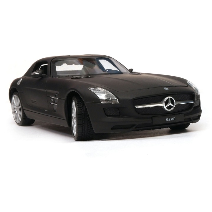 Modellautó Mercedes-Benz SLS AMG Welly 1:24 matt fekete 19cm