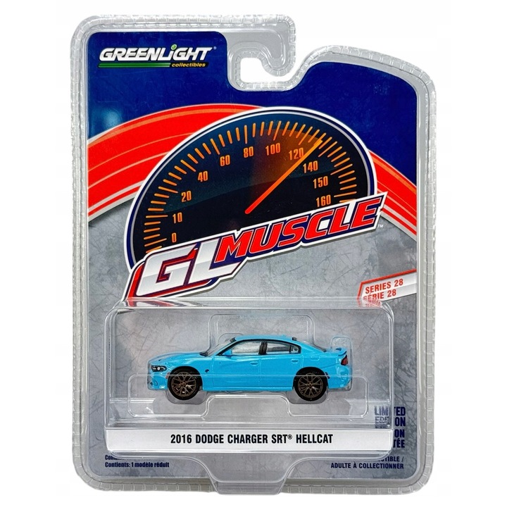 Fém kisautó GreenLight Dodge Charger SRT Hellcat zöld 9x3cm 1:64