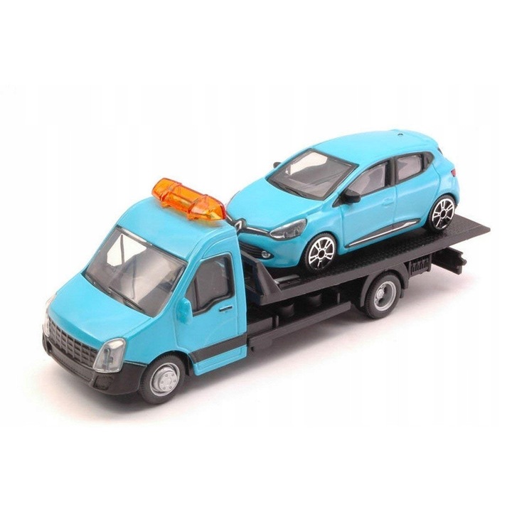 Autószállító készlet és Renault Clio Bburago fém türkizkék 1/43