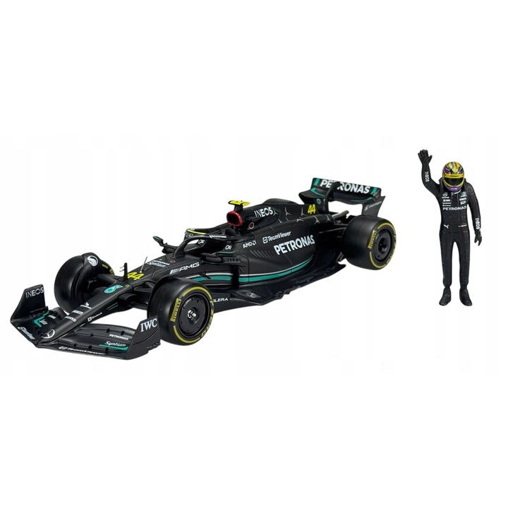 Modell fém Formula 1 Bburago Mercedes AMG F1 W14 E 23x8x5cm, Lewis Hamilton figura