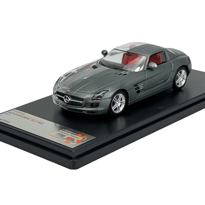 Mercedes-Benz SLS AMG 2011 Ixo 1:43 modell átlátszó szürke 9x4cm