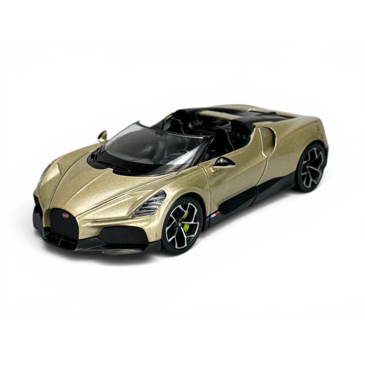 Welly Bugatti W16 Mistral fém autó, arany, 18x6cm, 1:24