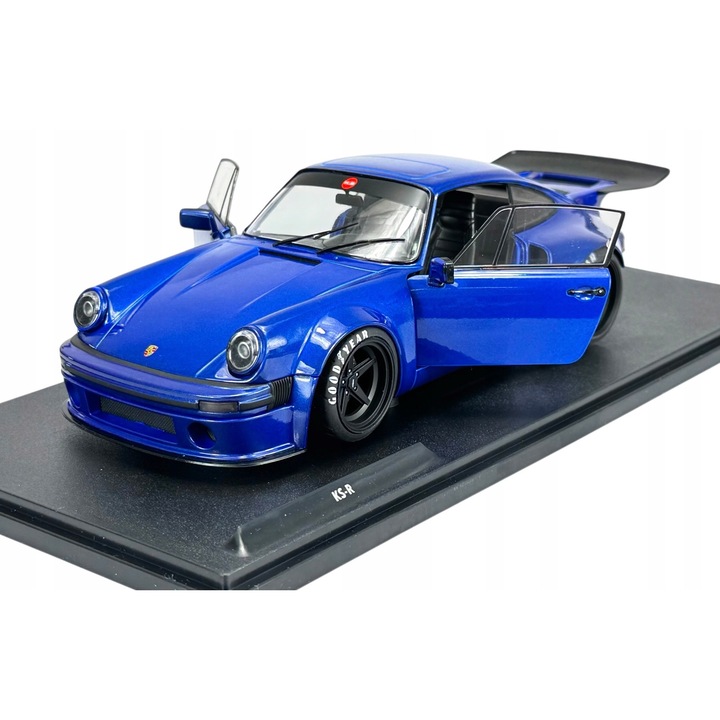 Solido Porsche 911 992 KS-R autómodell, kék, 24.5x10x6.5cm, 1:18