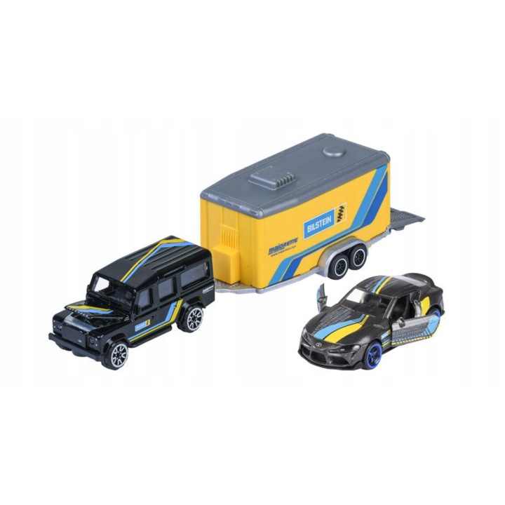 2 db-os autó szett Majorette Land Rover Defender 110 Toyota GR Supra 1:64