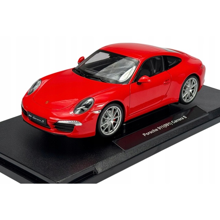 Modell Porsche 911 Carrera S Welly piros metál 24x6.5x10cm