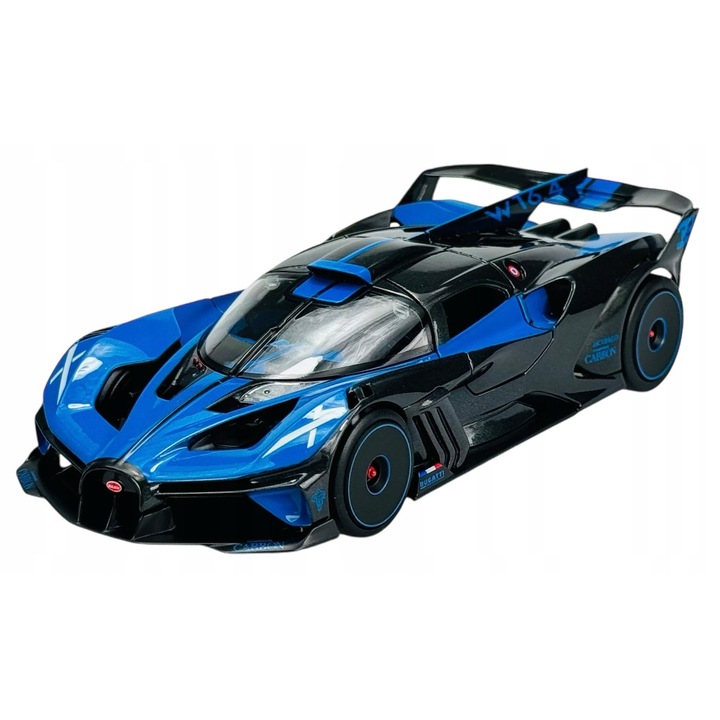 Maisto Bugatti Bolide modellautó, kék karbon, 18x7.5x6cm, 1:24