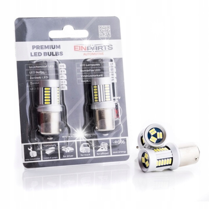 EinParts Automotive P21W LED izzók 6000K 12V szett 2 db