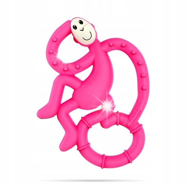 Играчка за зъби Matchstick Monkey мини розова 10x7.7x1cm силикон