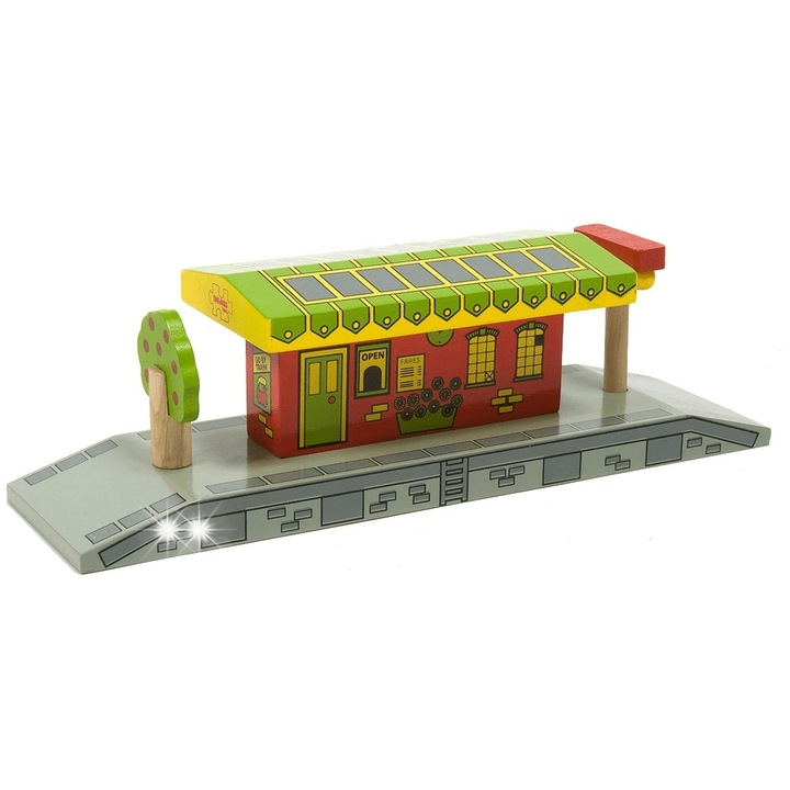 Двоен дървен гараж Bigjigs Toys, 30x8x9.5см, цветен