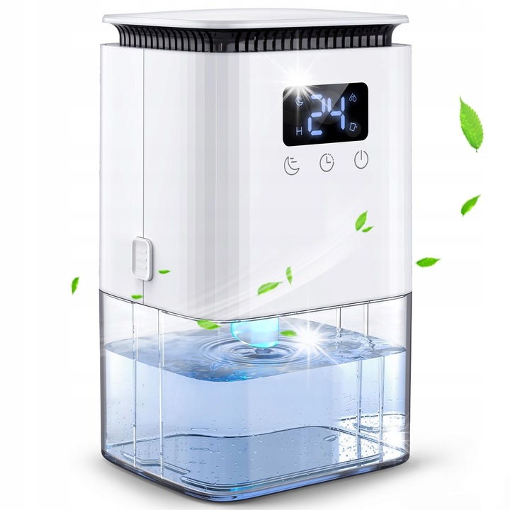 Dezumidificator portabil 1300ml alb cu LED RGB 35dB 40W