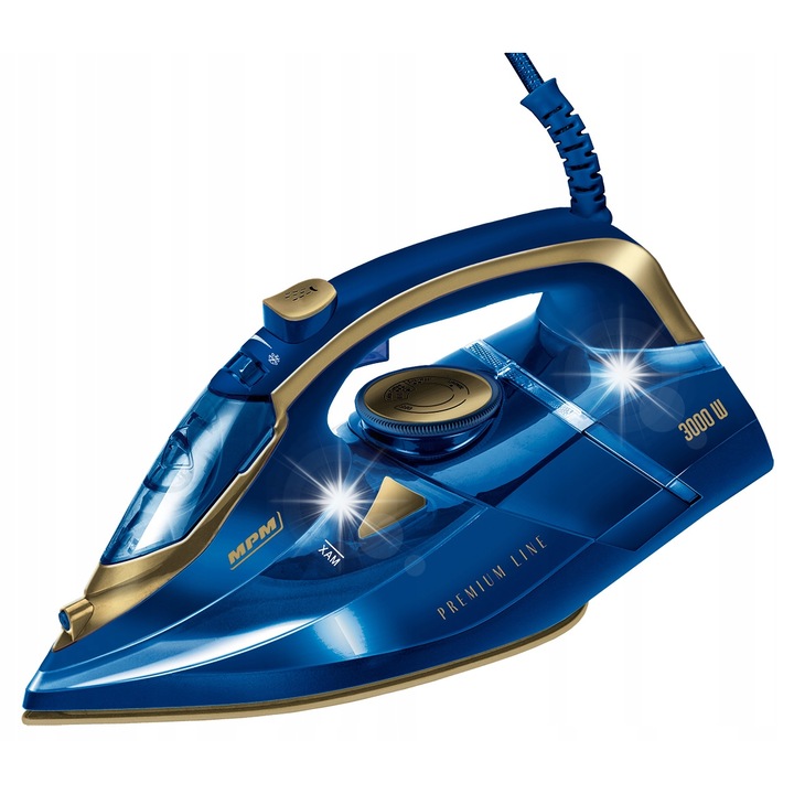 Fier de calcat cu abur MPM MZE-24, ceramic, albastru, 3000W, 300ml, 2.5m cablu
