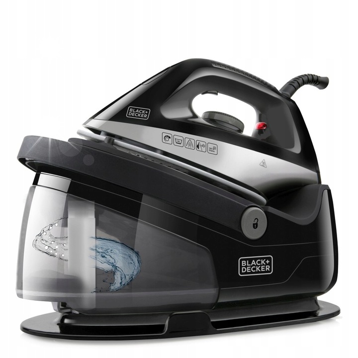 Statie de calcat cu abur BlackDecker BXSS2200E 2200W ceramica alba 1.5L