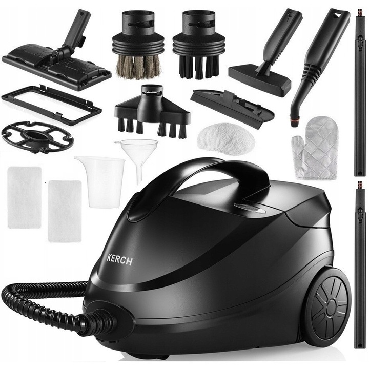 Aparat de curatat cu abur Kerch Presto Black 2000W 4bar negru 1.6l set accesorii