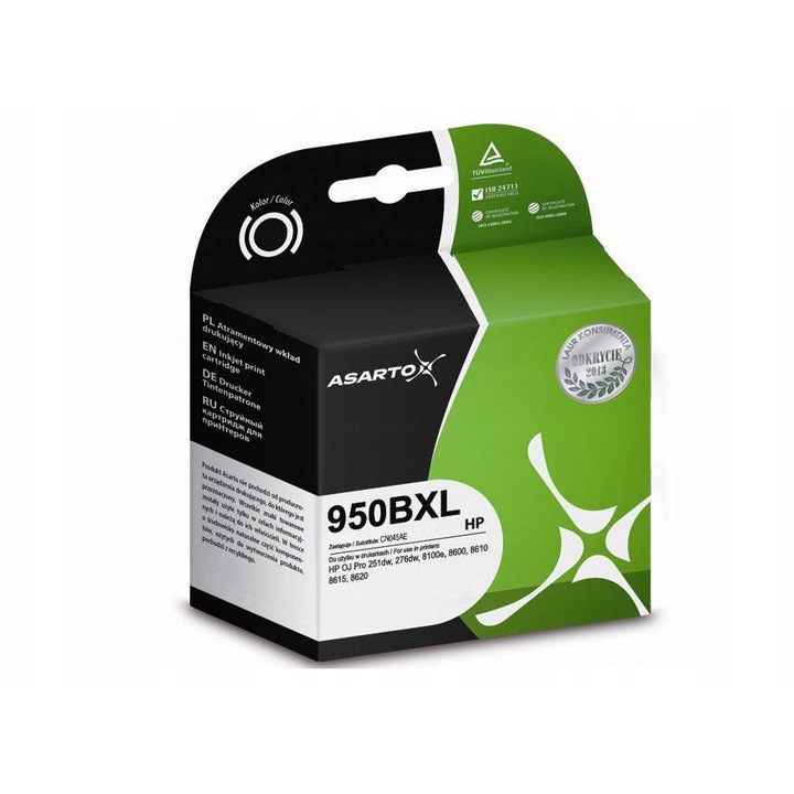 Asarto 950XL fekete tintapatron, 2300 oldal, HP nyomtatóhoz