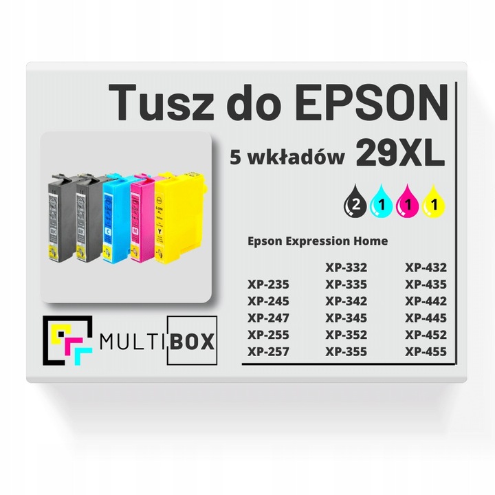 Multibox 29XL tintapatron készlet, 5 db, fekete, kék, magenta, sárga