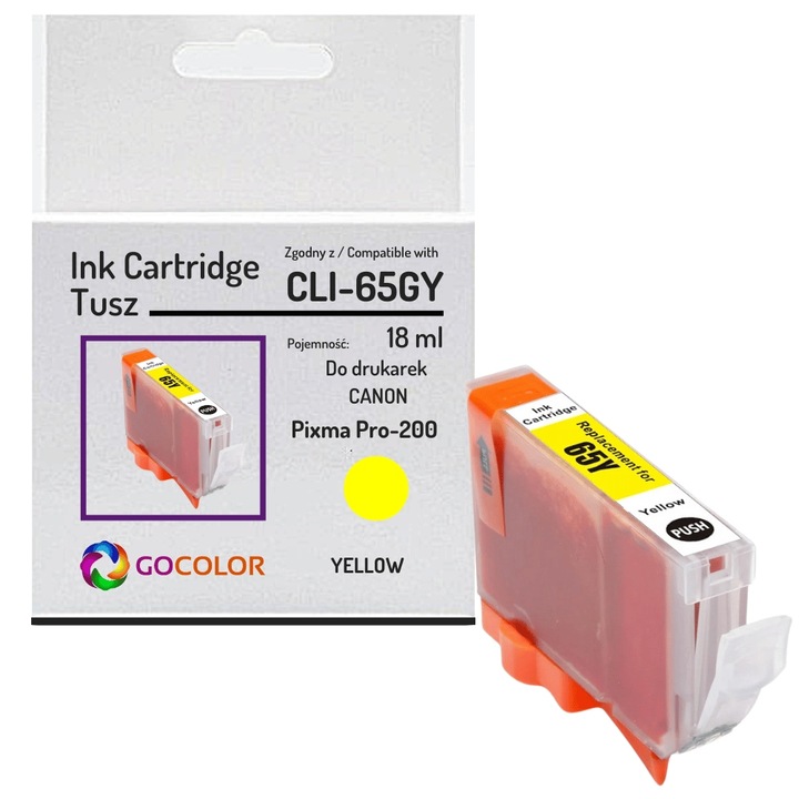 Gocolor CLI-65Y tintapatron, sárga, 18ml, Canon Pixma Pro 200-hoz