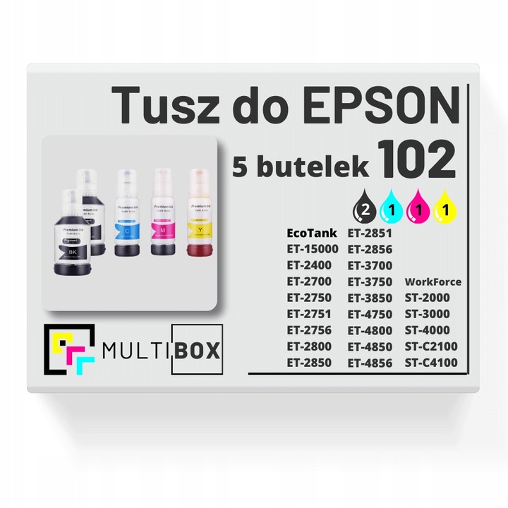 Multibox 102 tintapatron készlet 5 db, fekete cián magenta sárga, 127ml 70ml