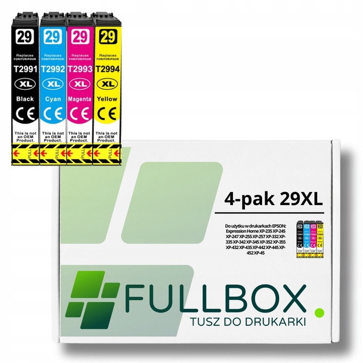 4 db Fullbox 29XL tintapatron készlet, CMYK, 18ml/16ml, Epson nyomtatóhoz, többszínű