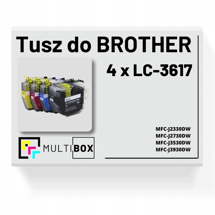 Multibox LC-3617 tintapatron készlet, 4 db, cián magenta sárga fekete, 65ml+20ml