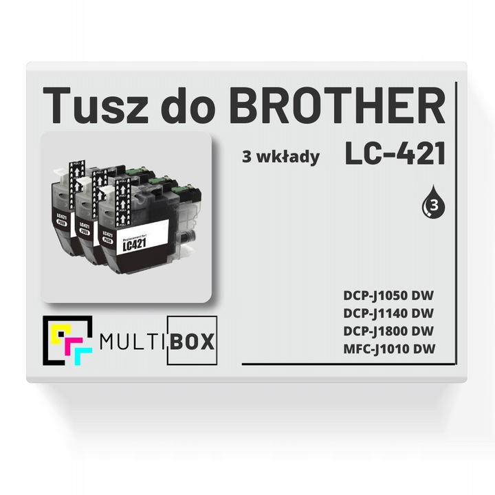 3 db Multibox LC-421BK fekete tintapatron készlet, 2,9ml