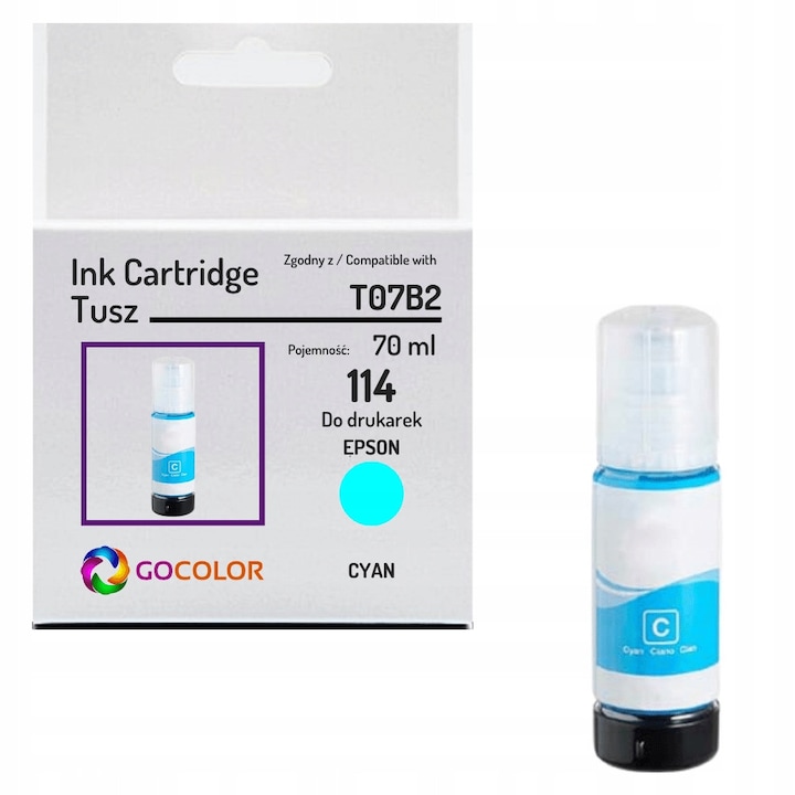 Gocolor 114 T07B2 cián tintapatron 70ml Epson EcoTank ET-8500xET-8550 nyomtatóhoz