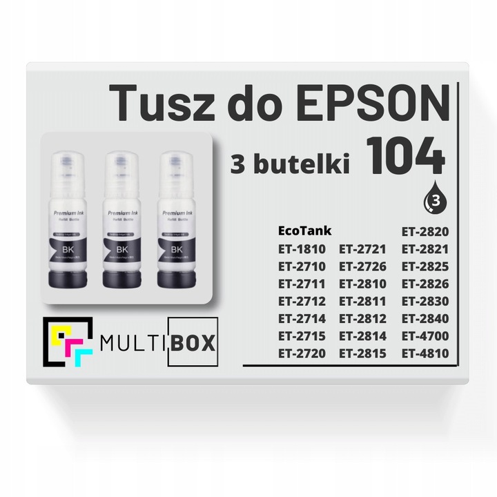 3 darabos tintakészlet Multibox 104 fekete 70ml Epson EcoTank nyomtatóhoz