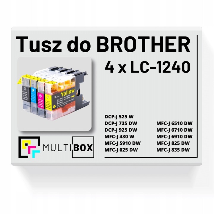 Multibox LC-1240 tintapatron készlet, 4 db, színes, 33ml+17ml, nagy kapacitású